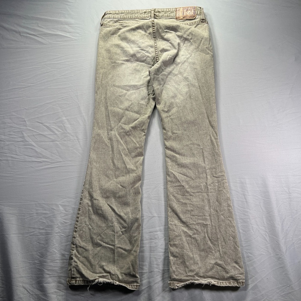 Vintage LEI Jeans Womens 11 (Fits 30x30) Gray Flare Bootcut Bareback Cowgirl Y2K